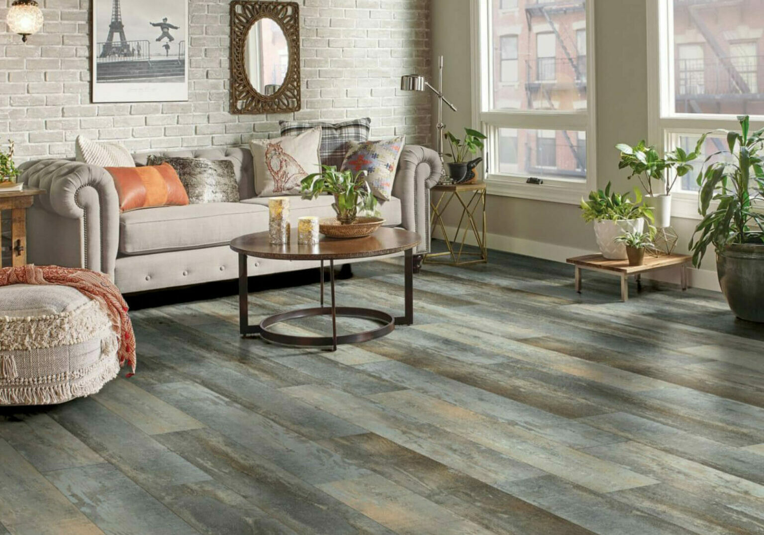 Living room vinyl flooring | Pierce Flooring